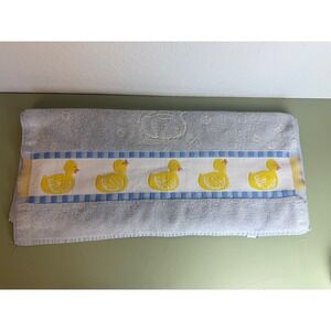 Vtg. Jubilee Duck Bath Towel 27"
Wide  Blue Rubber Duck Embossed Retro Kitsch